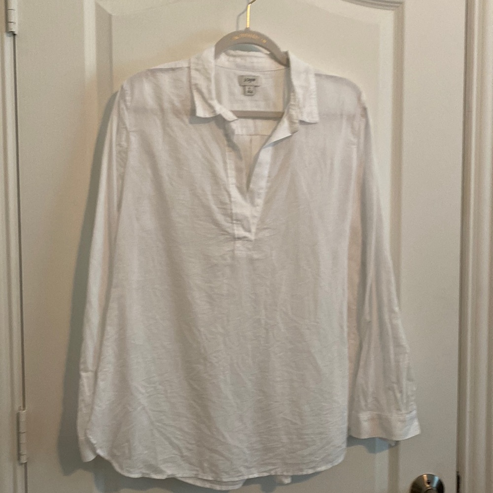 J Crew large linen long sleeve
